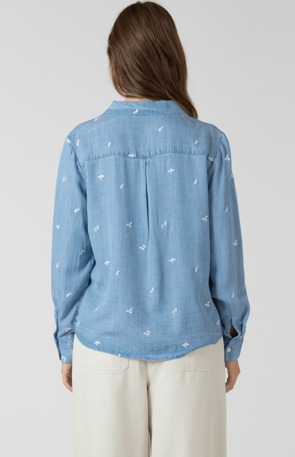 Floral Embroidered Button Front Shirt - Styled With Claire Dex