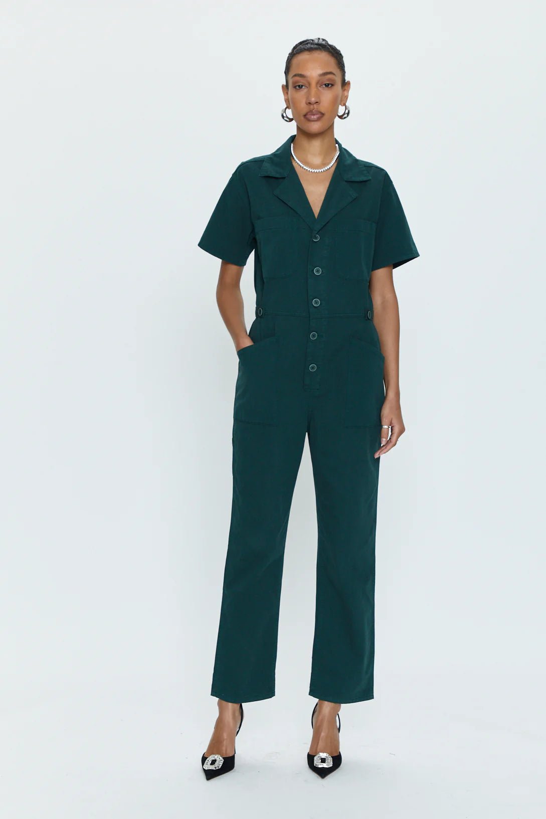 Grover Short Sleeve Field Suit - Pine - Styled With Claire Pistola