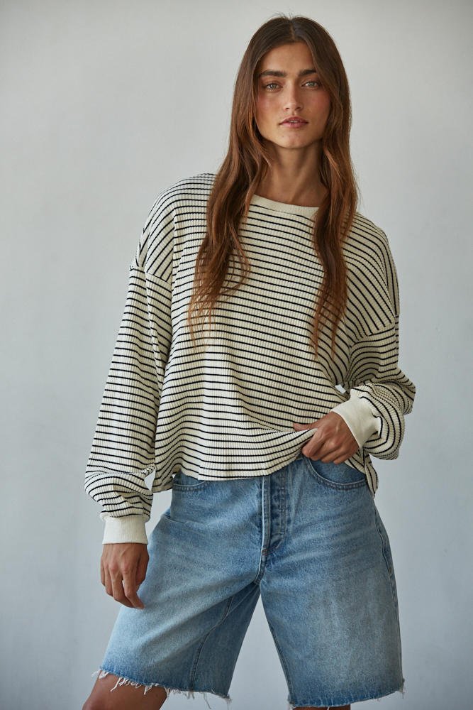 Half Time Striped Long Sleeve - Styled With Claire By Together