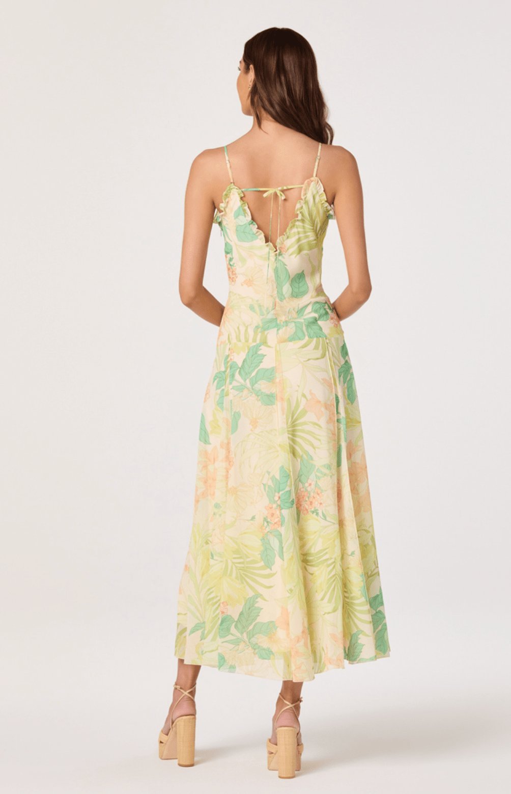 Hana Tropical Floral Ruffle Midi Dress - Styled With Claire ASTR THE LABEL