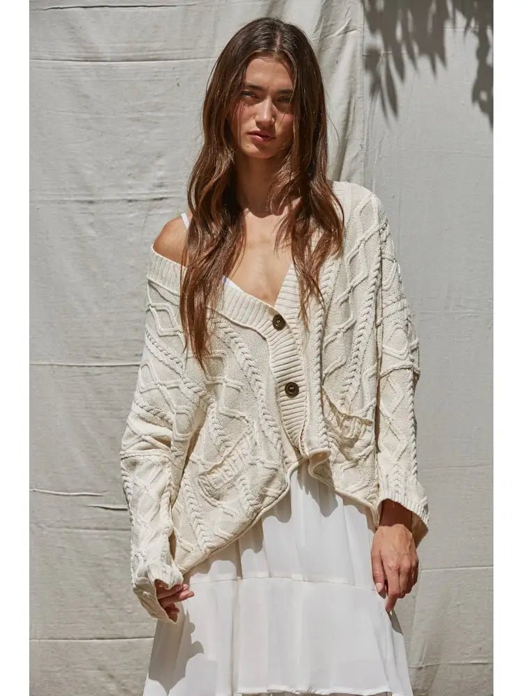 Isla Cable Knit Cardigan - Styled With Claire By Together