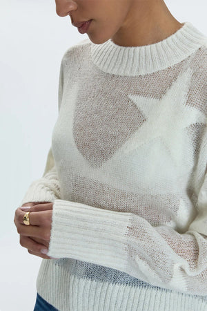 Joslyn Sheer Sweater | Ivory Star - Styled With Claire Pistola