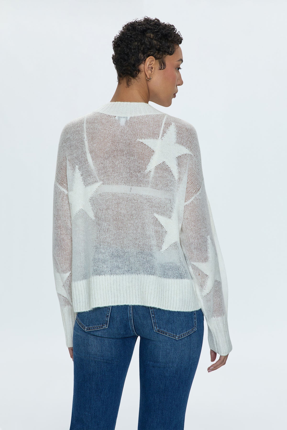 Joslyn Sheer Sweater | Ivory Star - Styled With Claire Pistola