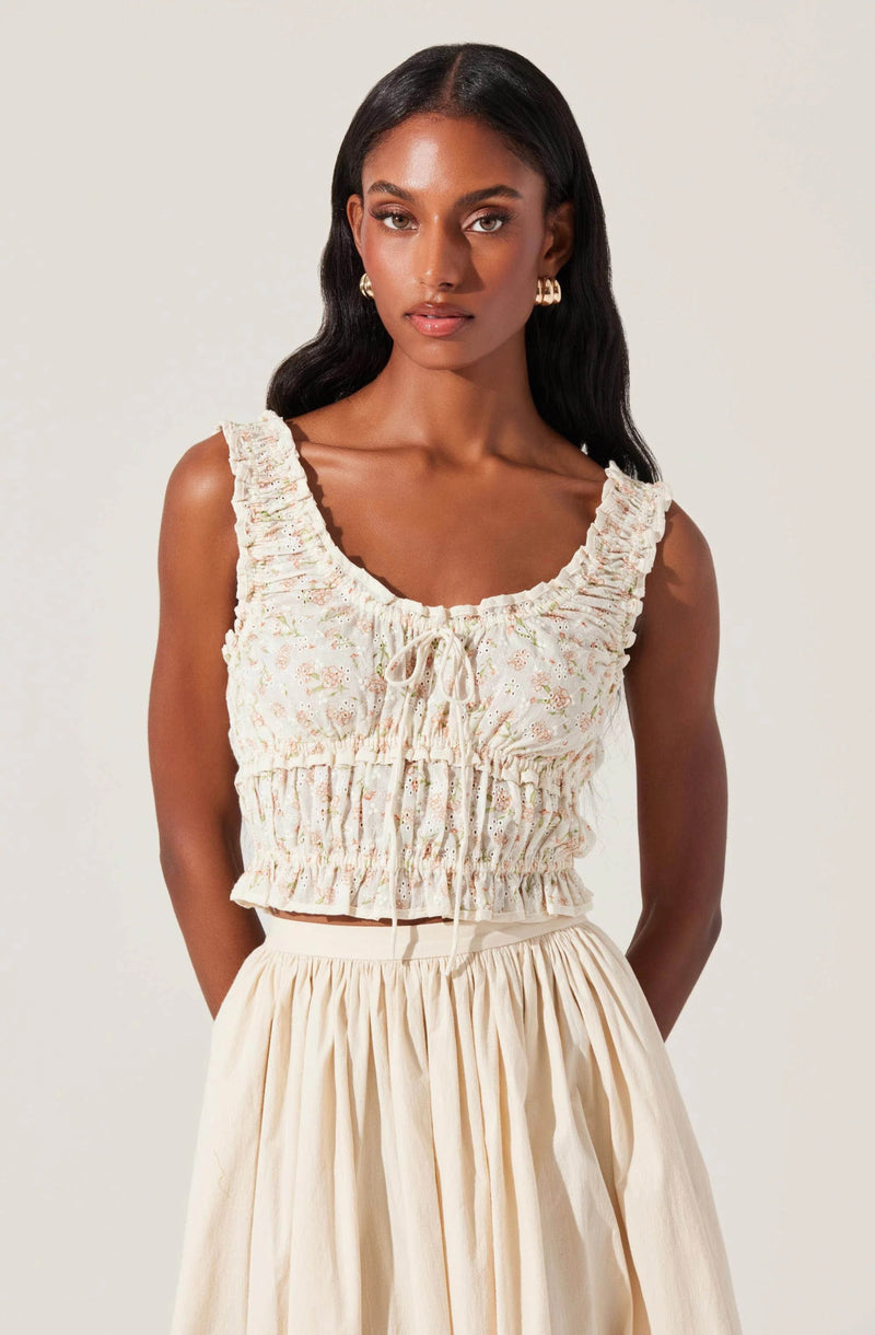 Kissel Floral Eyelet Cropped Top - Styled With Claire ASTR THE LABEL