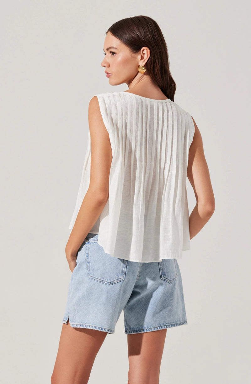 Lavanna Pleated Tie - Front Top - Styled With Claire ASTR THE LABEL