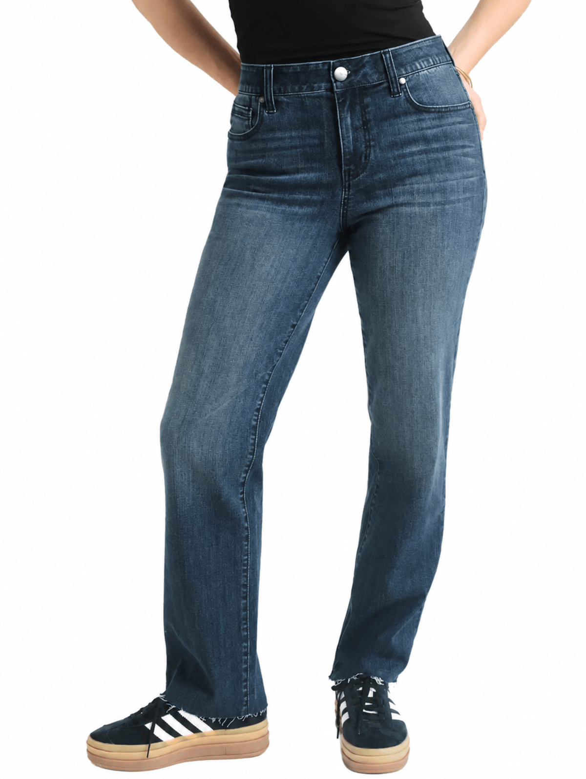 Magic Waistband High Waist Straight Leg Jeans - Styled With Claire 1822 Denim