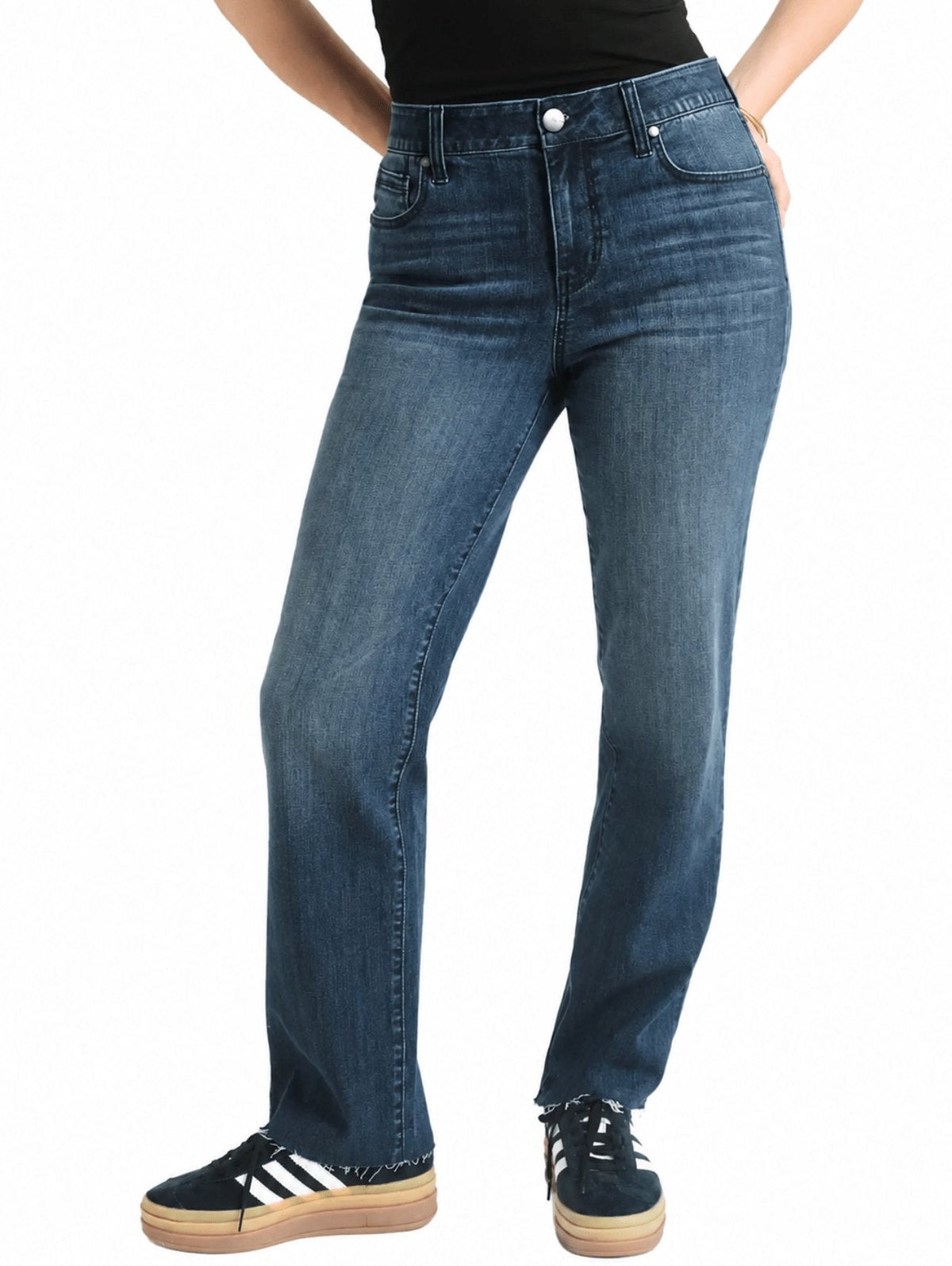 Magic Waistband High Waist Straight Leg Jeans - Styled With Claire 1822 Denim
