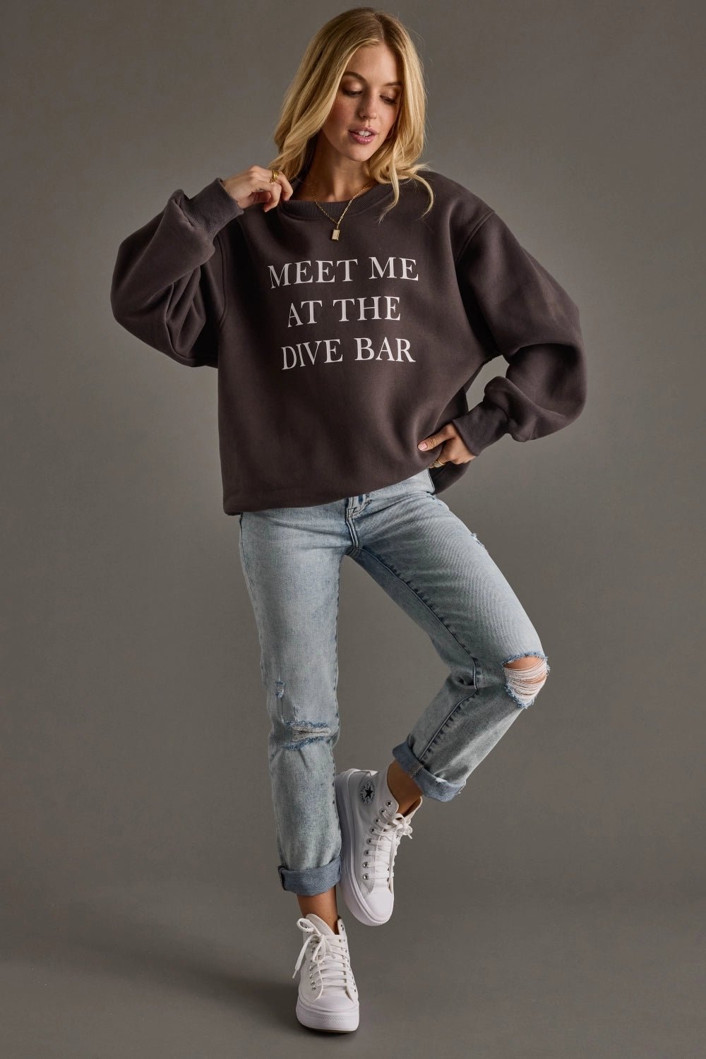 Meet Me At The Dive Bar Sweatshirt - Styled With Claire Panache Apparel Co.