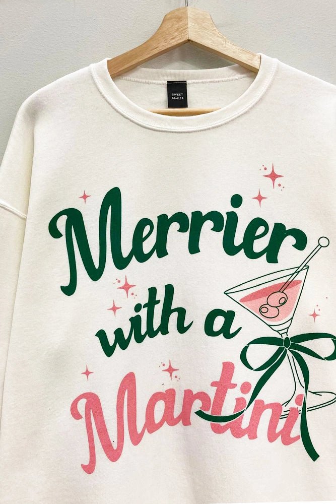 Merrier with a Martini Sweatshirt - Styled With Claire Sweet Claire