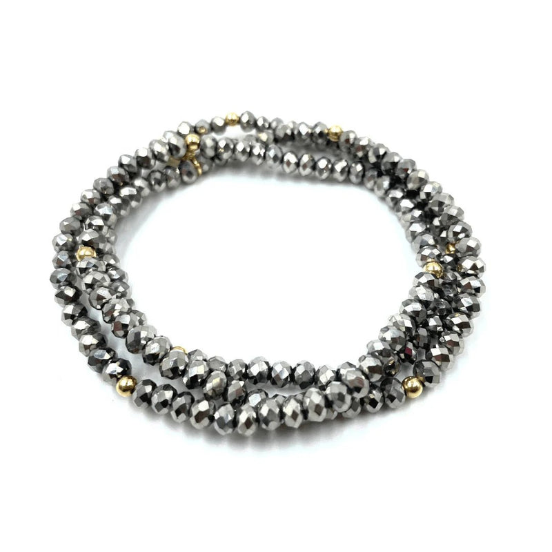 Metallic Gray Shimmer Bracelet Stack - Styled With Claire Erin Gray