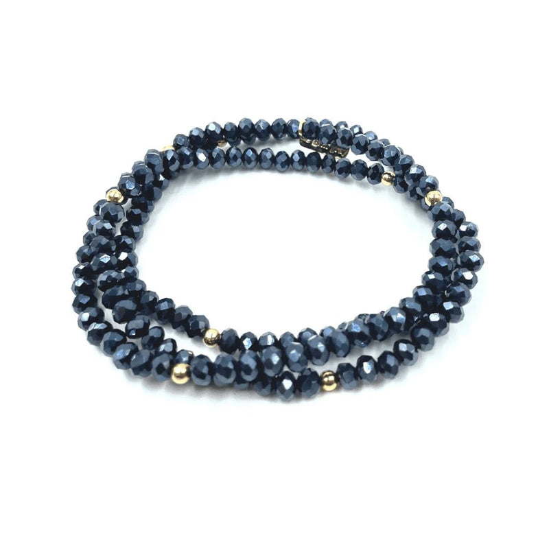 Metallic Navy Shimmer Bracelet Stack - Styled With Claire Erin Gray