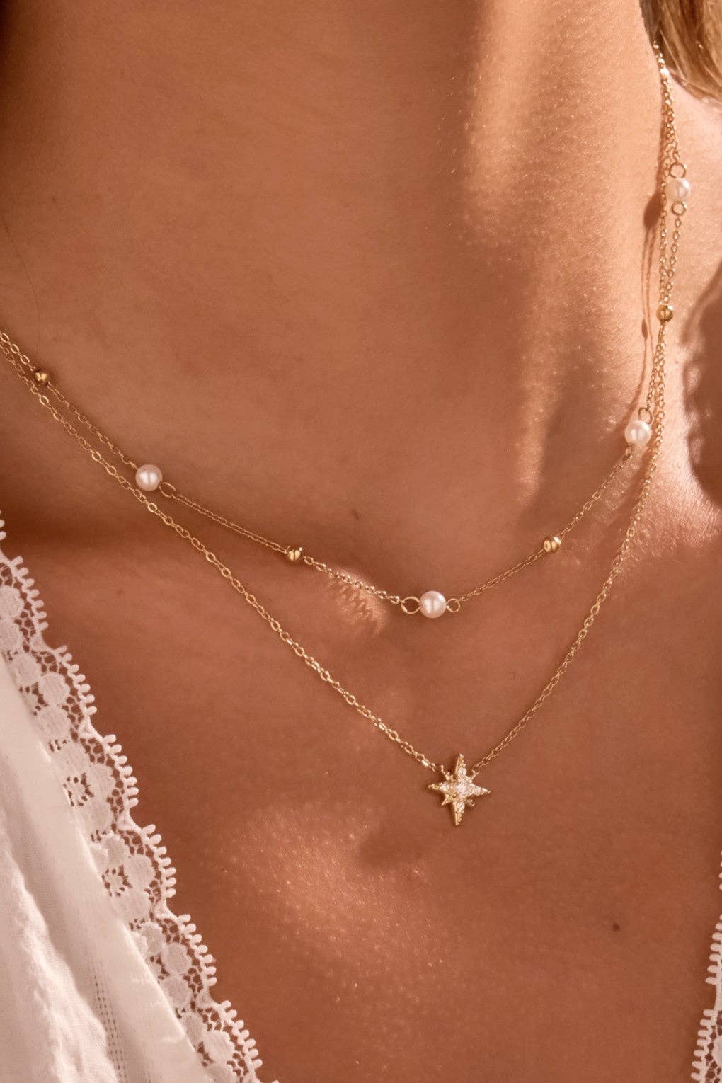 North Star Pearl Necklace - Styled With Claire Mia Accessories