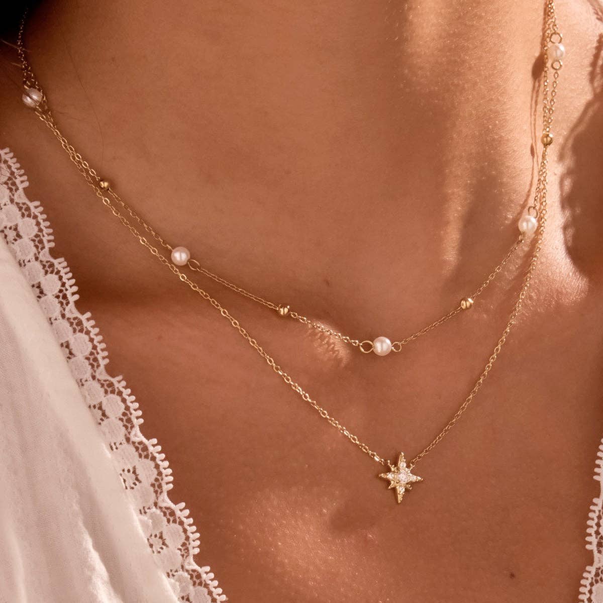 North Star Pearl Necklace - Styled With Claire Mia Accessories