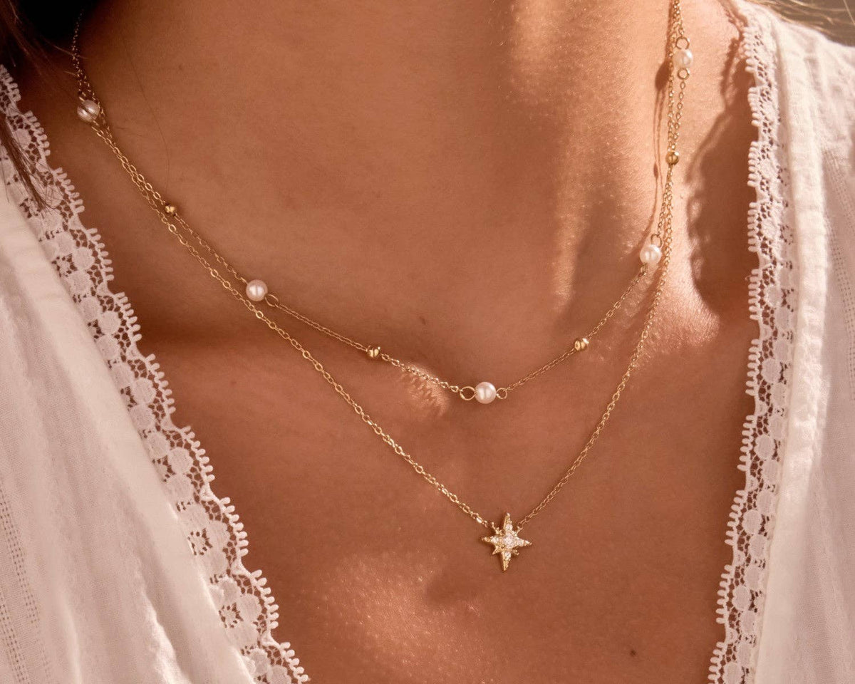North Star Pearl Necklace - Styled With Claire Mia Accessories