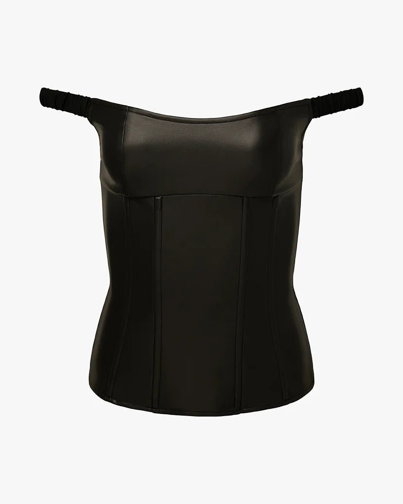 Off Shoulder Vegan Leather Corset - Styled With Claire WEWOREWHAT