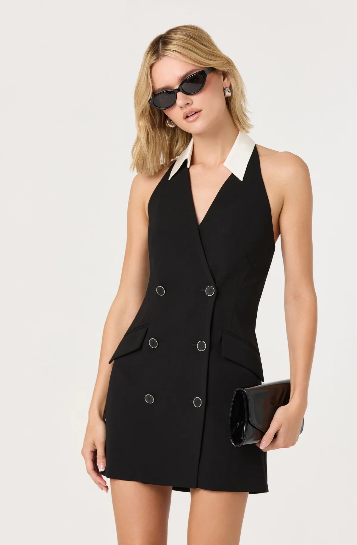 Perah Halter Tuxedo Mini Dress - Styled With Claire ASTR THE LABEL
