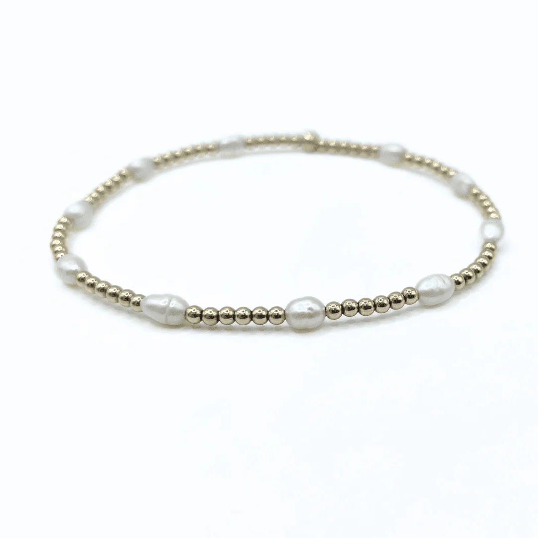 Petite Patterned Rice Pearl Bracelet - Styled With Claire Erin Gray