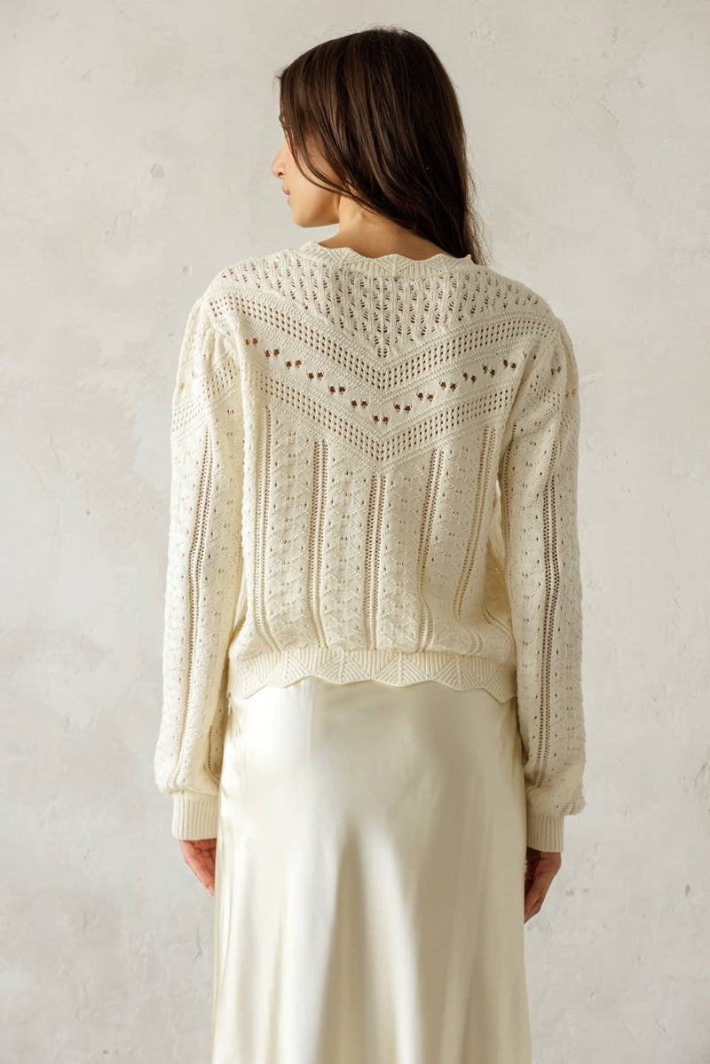 Pointelle Knit Sweater - Styled With Claire STORIA