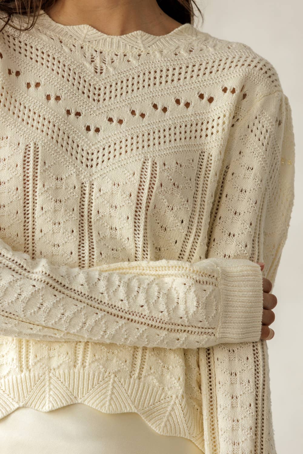 Pointelle Knit Sweater - Styled With Claire STORIA