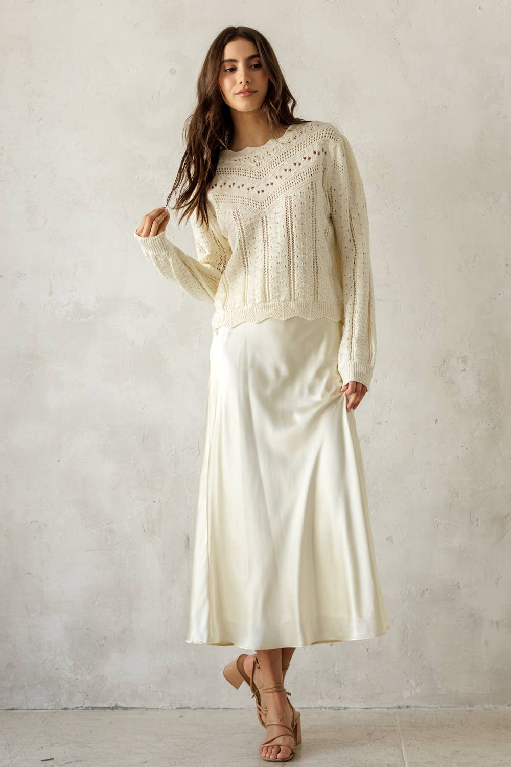 Pointelle Knit Sweater - Styled With Claire STORIA