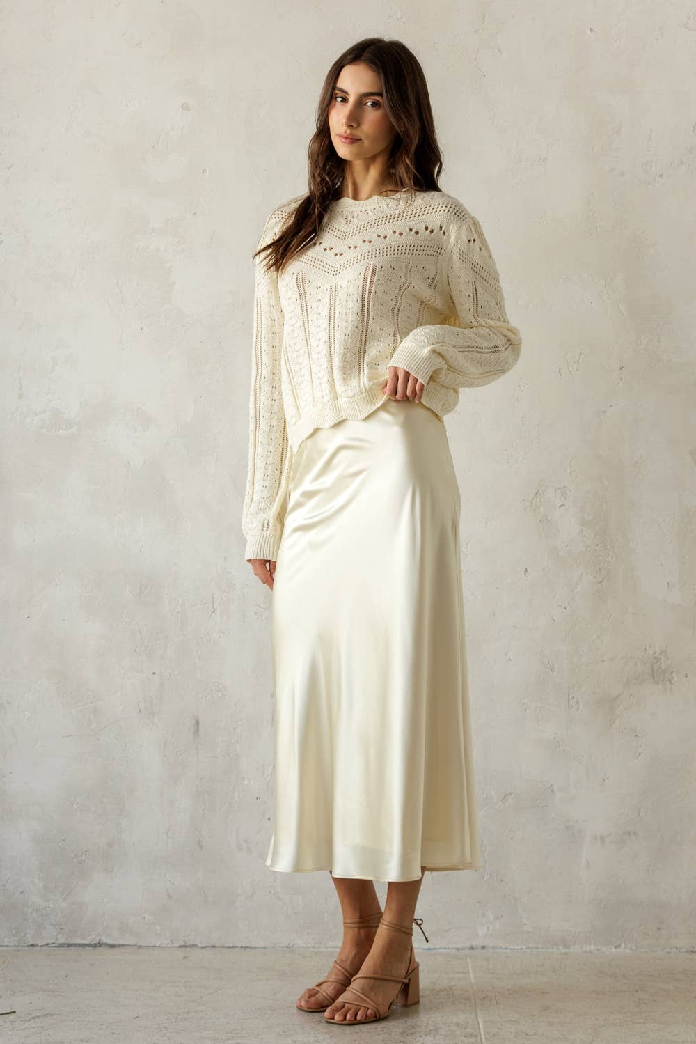 Pointelle Knit Sweater - Styled With Claire STORIA
