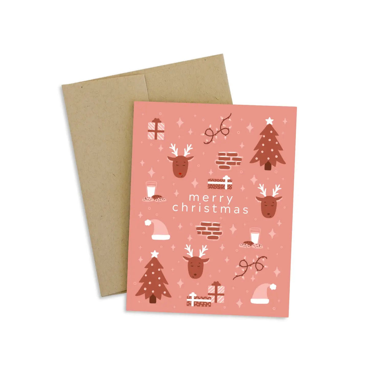 Red - Nosed Reindeer Merry Christmas Greeting Card - Styled With Claire Elyse Breanne Design