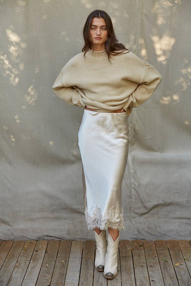 Satin Midi Skirt - Styled With Claire By Together