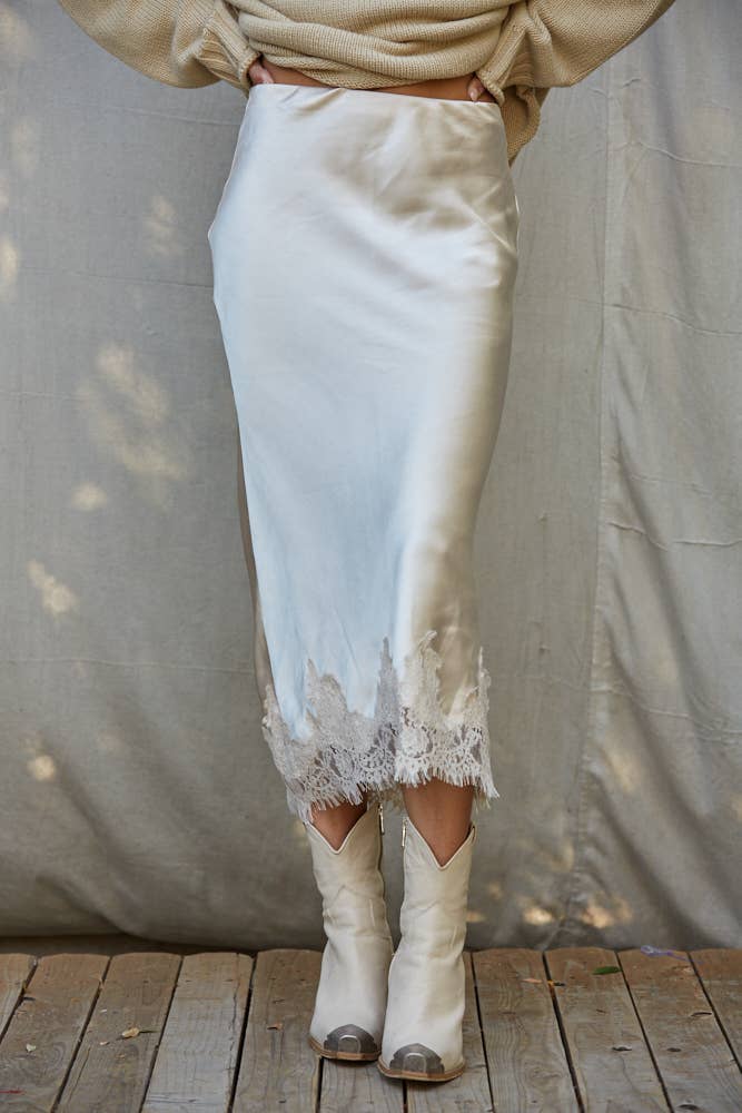 Satin Midi Skirt - Styled With Claire By Together