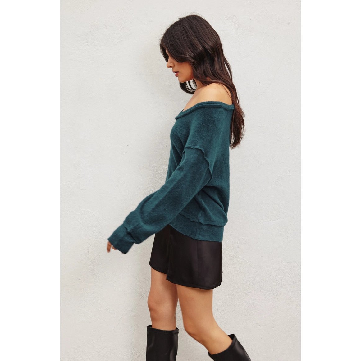 Slouchy V - neck Pullover Sweater - Styled With Claire Dress Forum