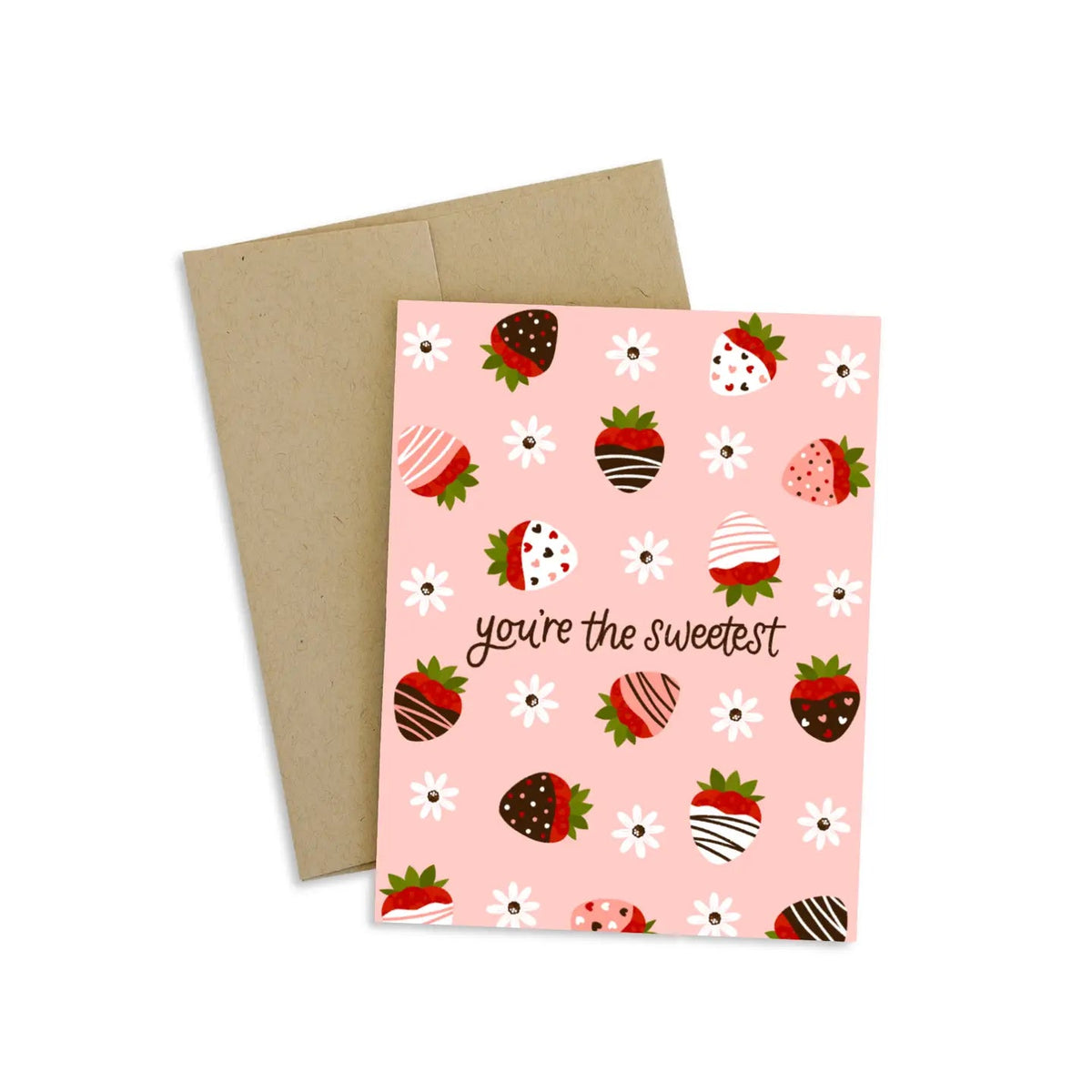 Sweetest Strawberry Valentine's Day Greeting Card - Styled With Claire Elyse Breanne Design