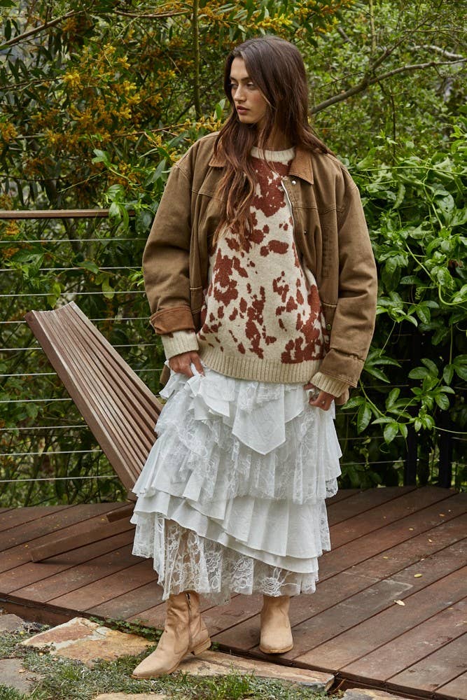 Woven Cotton Collared Zip-Up Long Sleeve Jacket - Styled With Claire By Together