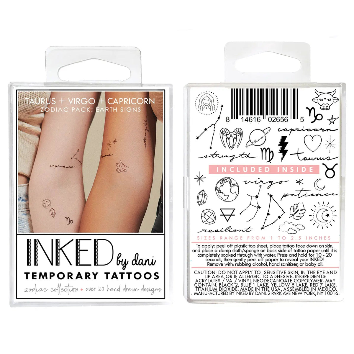 Zodiac Collection: Earth Signs Temporary Tattoo Pack - Styled With Claire INKED By Dani