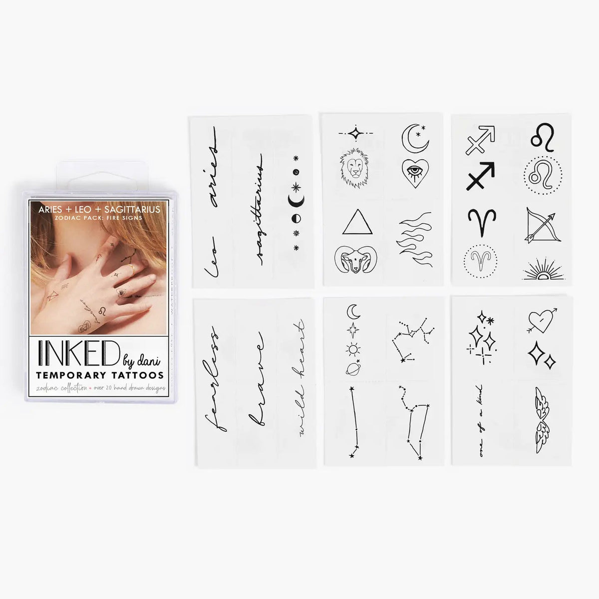 Zodiac Collection: Fire Signs Temporary Tattoo Pack - Styled With Claire INKED By Dani