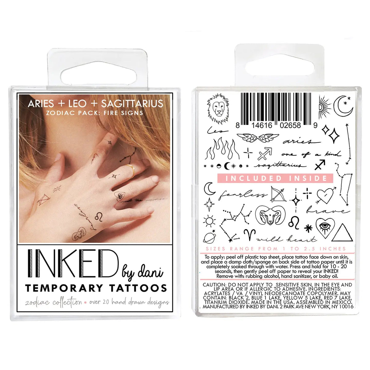 Zodiac Collection: Fire Signs Temporary Tattoo Pack - Styled With Claire INKED By Dani