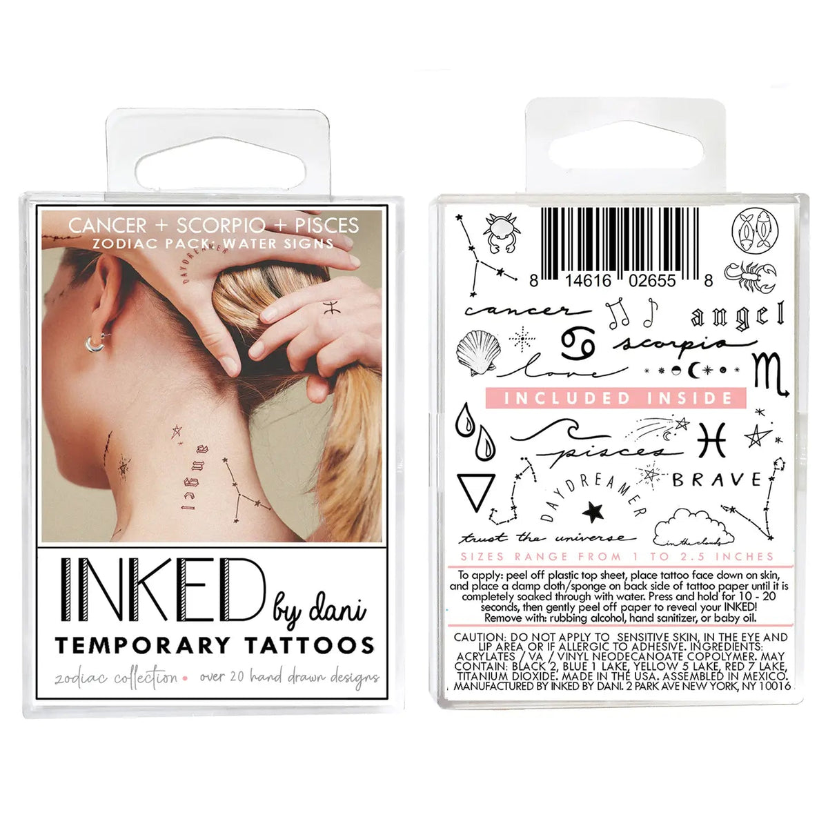 Zodiac Collection: Water Signs Temporary Tattoo Pack - Styled With Claire INKED By Dani