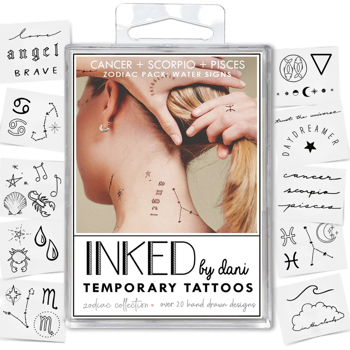 Zodiac Collection: Water Signs Temporary Tattoo Pack - Styled With Claire INKED By Dani