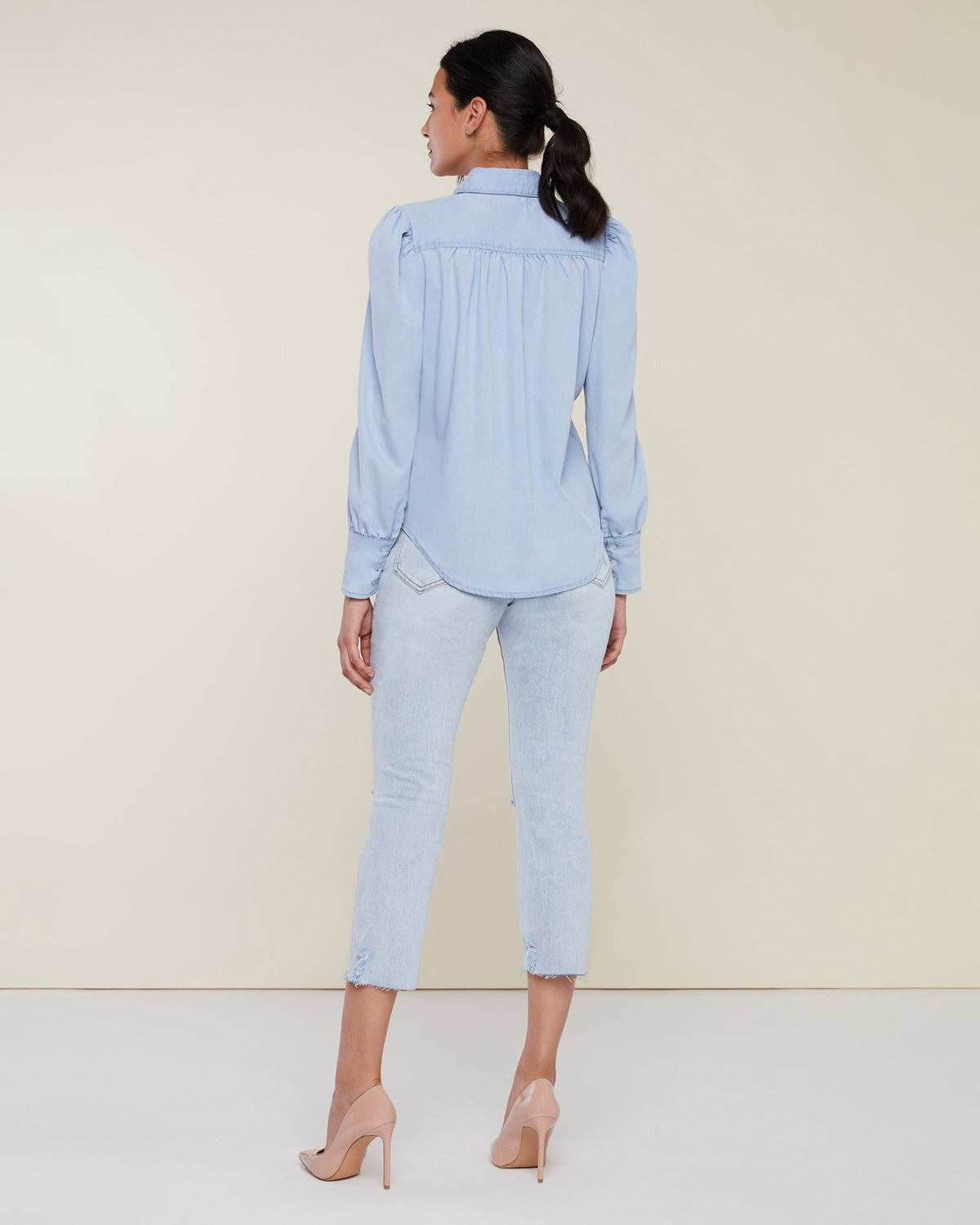 Chambray Button Down - Styled With Claire Rachel Parcell