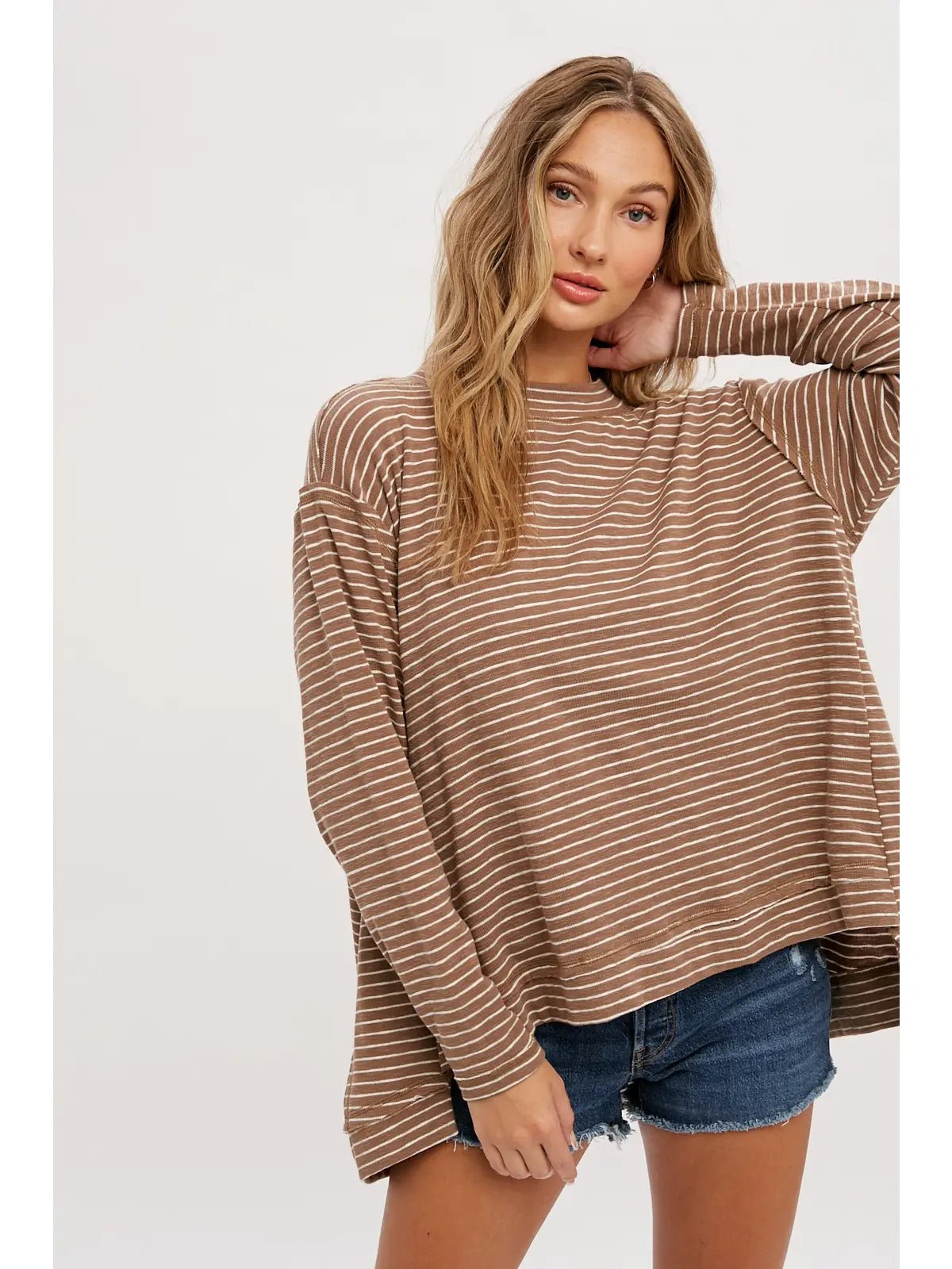 Crewneck Slouchy Stripe Top