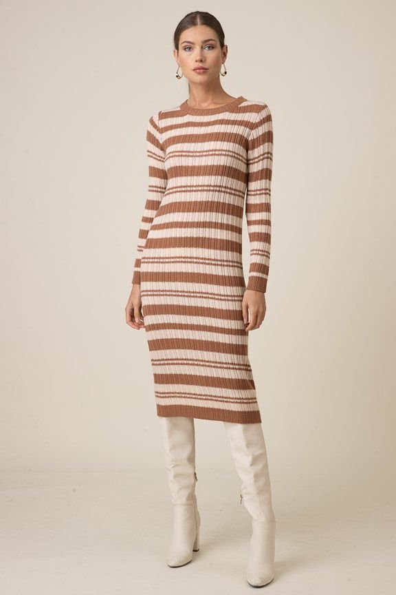 Duo Striped Sweater Dress - Styled With Claire Line & Dot