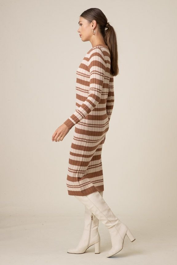 Duo Striped Sweater Dress Styled With Claire Duo Striped Sweater Dress Styled With Claire