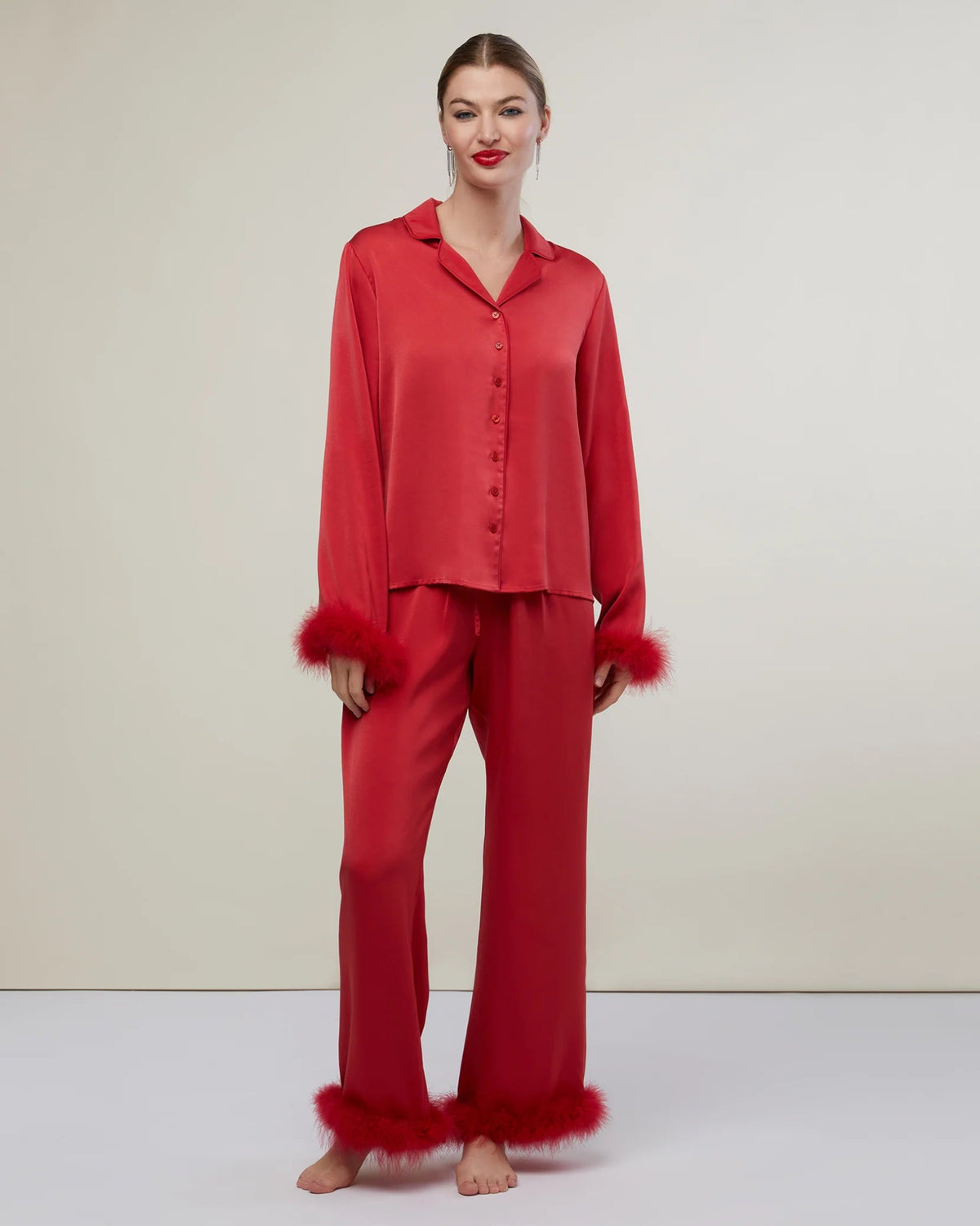 Feather Satin Pajamas - Styled With Claire Rachel Parcell