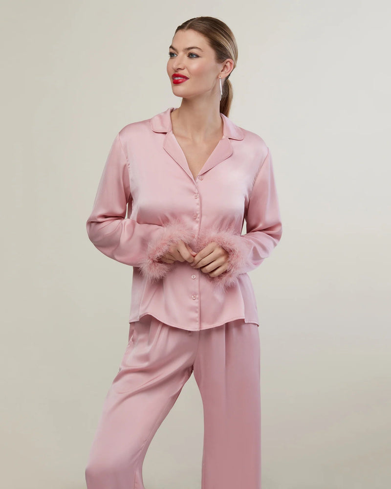 Feather Satin Pajamas - Styled With Claire Rachel Parcell