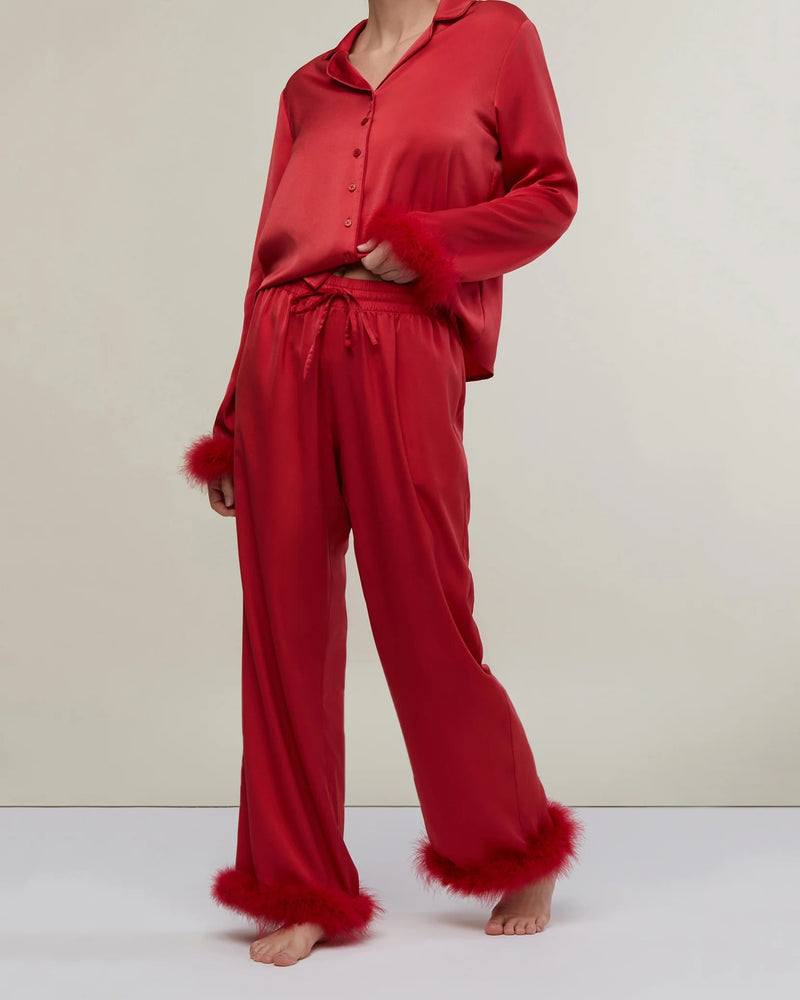 Feather Satin Pajamas - Styled With Claire Rachel Parcell