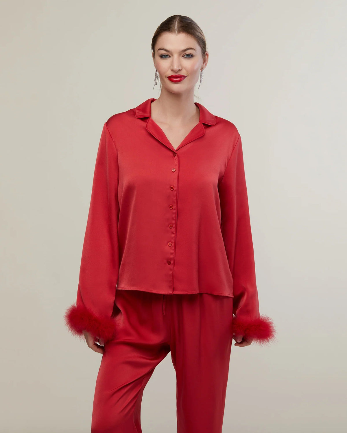 Feather Satin Pajamas - Styled With Claire Rachel Parcell