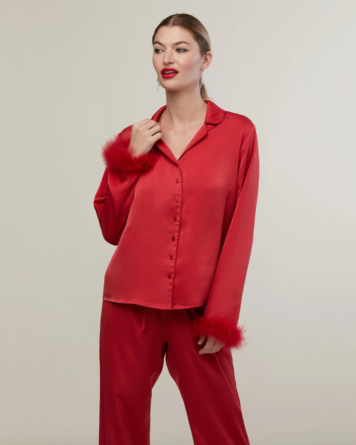 Feather Satin Pajamas - Styled With Claire Rachel Parcell