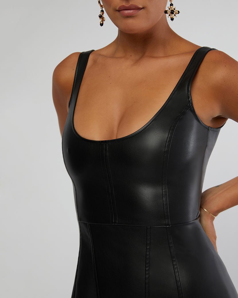 Vegan Leather Mini Dress - Styled With ClaireWEWOREWHAT