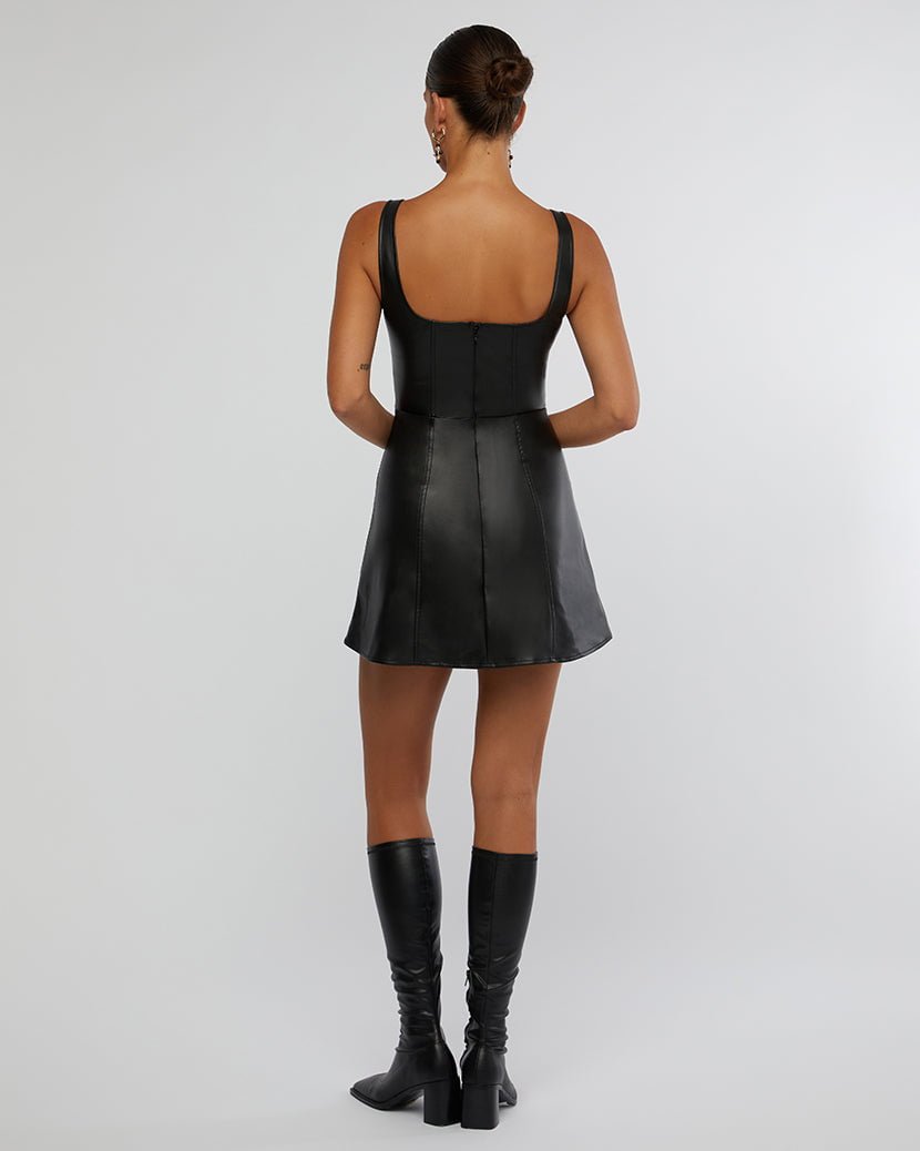 Vegan Leather Mini Dress - Styled With ClaireWEWOREWHAT